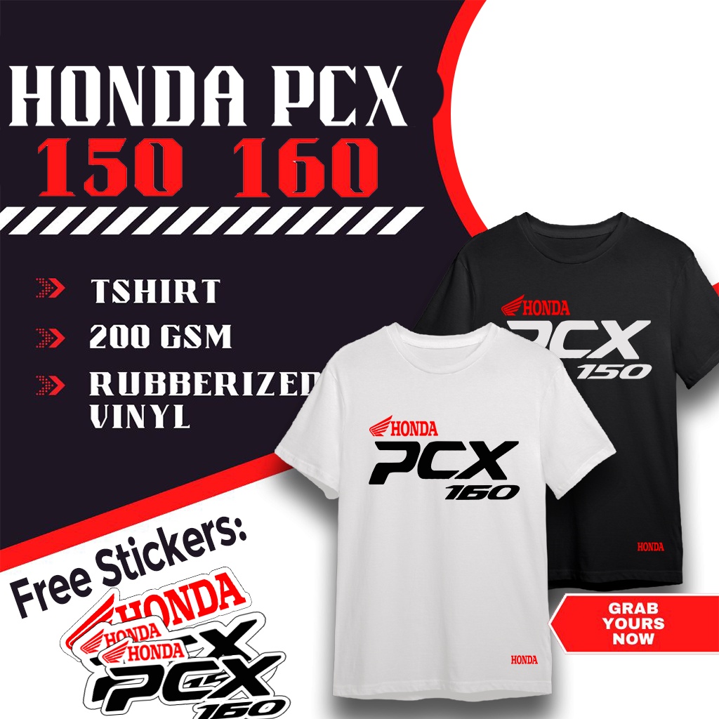 honda-pcx-t-shirt-150-pcx-160-casual-fashion-cool-sports-mens-and-womens-tops-unisexเสื้อยืด