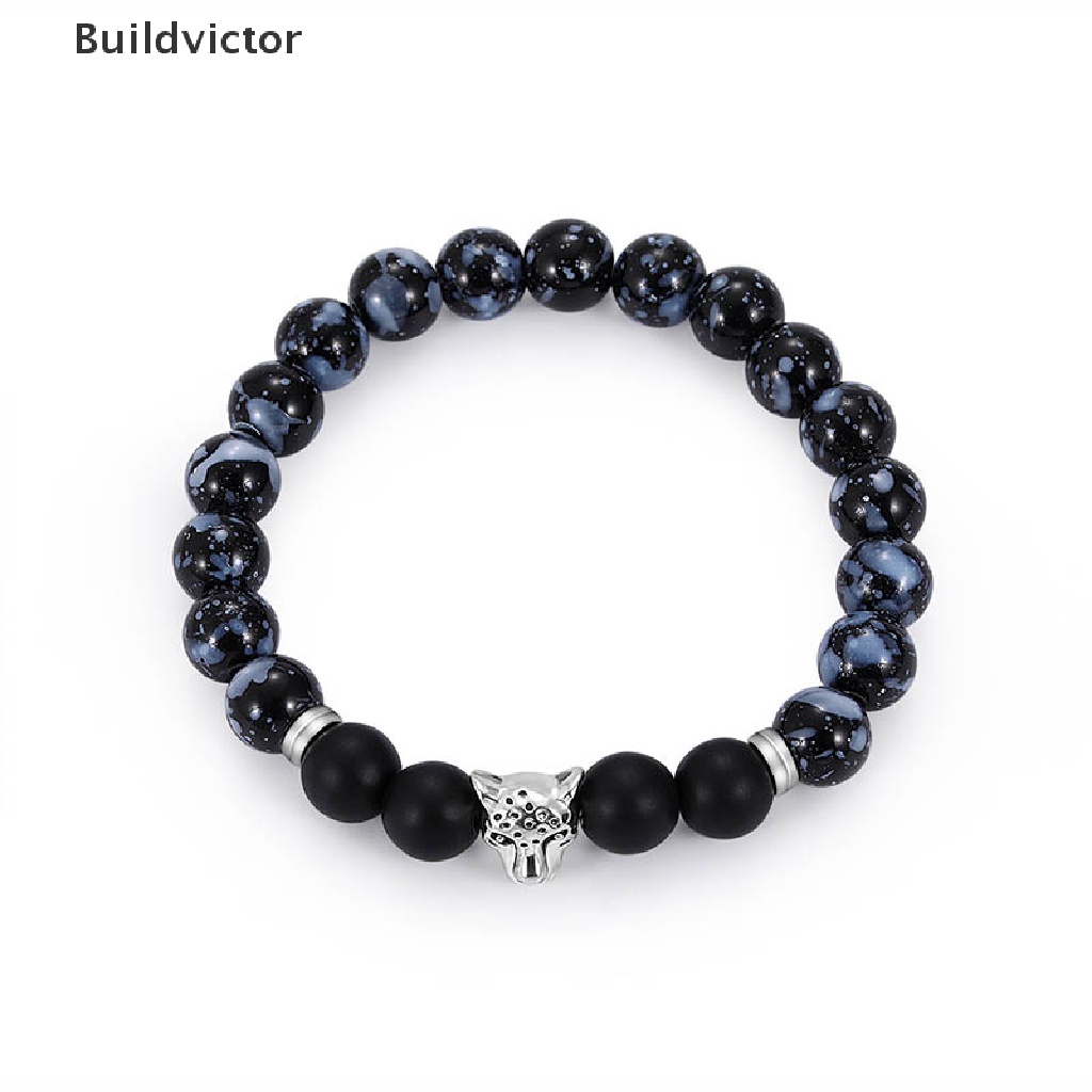 buildvictor-สร้อยข้อมือหินอาเกต-สีดําด้าน-ลายหัวเสือดาว