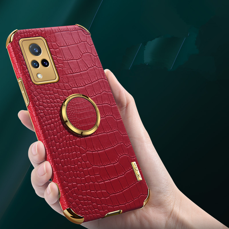 ภาพสินค้าVIVO V21 5G Case เคส Finger Ring Stand Vehicle Magnetic Features Phone Case เคสโทรศัพท High Quality Leather Protective Back Cover จากร้าน chuang168.th บน Shopee ภาพที่ 5