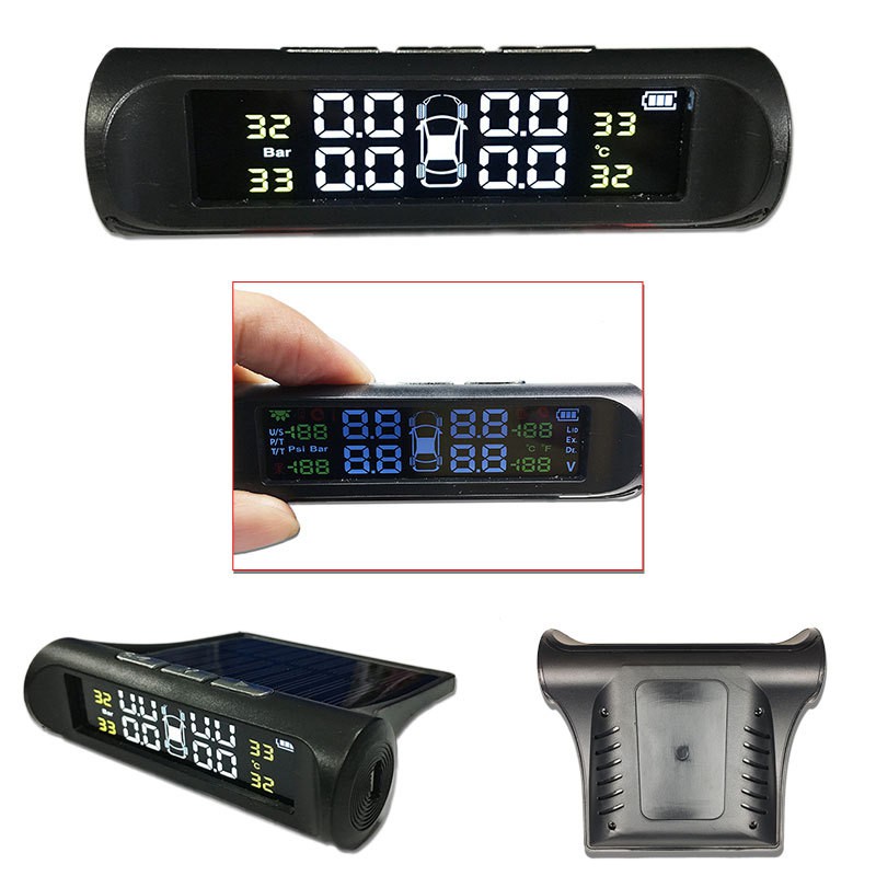 ภาพหน้าปกสินค้าที่วัดลมยางรถ 4ล้อ TPMS-01พลังงานแสงอาทิตย์ วัดลมยางรถยนต์ เกวัดลม เกจวัดแรงดันลม เกจ์วัดลมยาง ตัววัดลมยางรถ เกจวัดลมยาง