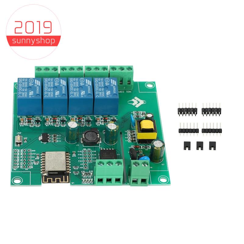 บอร์ดทดลอง รีเลย์พาวเวอร์ซัพพลาย ไร้สาย Esp8266 Wifi 4 ช่อง Esp-12F ...