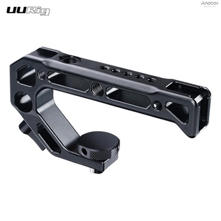 UURig R008 Universal Camera Top Handle Handgrip with Cold Shoe Mounts 15mm Rod Clamp 3/8 Inch Screw Lock Adopt for ARRI Standard Locating Hole for Microphone Lights Monitor for Cam