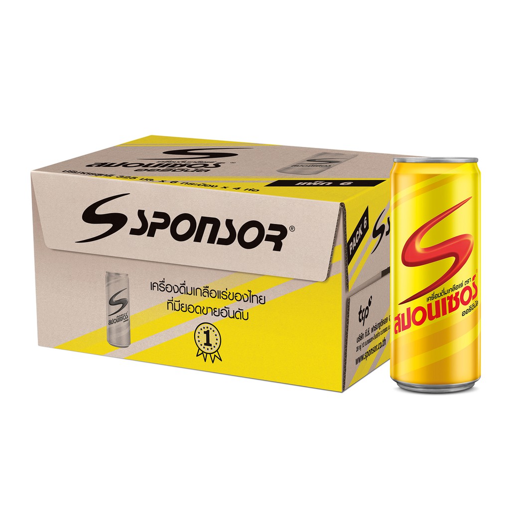 ภาพสินค้าSponsor สปอนเซอร์ ออริจินัล เครื่องดื่มเกลือแร่ 325 มล. X 6 กระป๋อง (แพ็ค) จากร้าน supermarket บน Shopee ภาพที่ 3