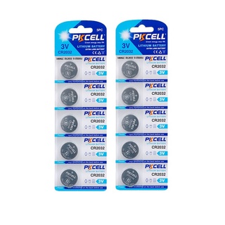 10Pcs PKCELL CR2032 3V watches Batteries Lithium BR2032 DL2032 ECR2032 CR 2032 Button Battery Lithium Batteries