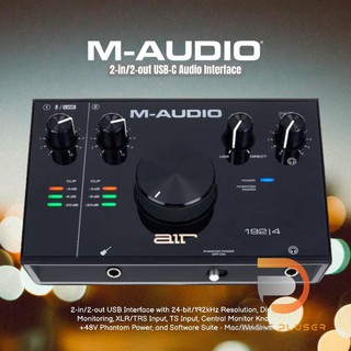 M-AUDIO AIR-192|4  ออดิโออินเตอร์เฟส 2-In/2-Out with 24-bit/192kHz Resolution,Direct Monitoring, XLR/TRS Input ประกัน1ปี