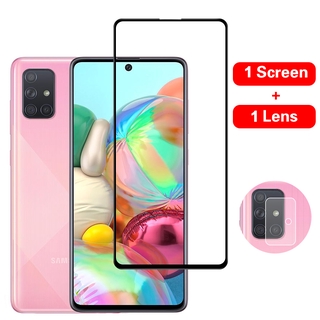 ฟิล์มกระจกนิรภัยกันรอยหน้าจอ + กล้องสําหรับ Samsung Galaxy S10 Lite S20 Fe A11 A12 A32 A42 A31 A51 A71 A20 A20S A30 A30S A50 A21S