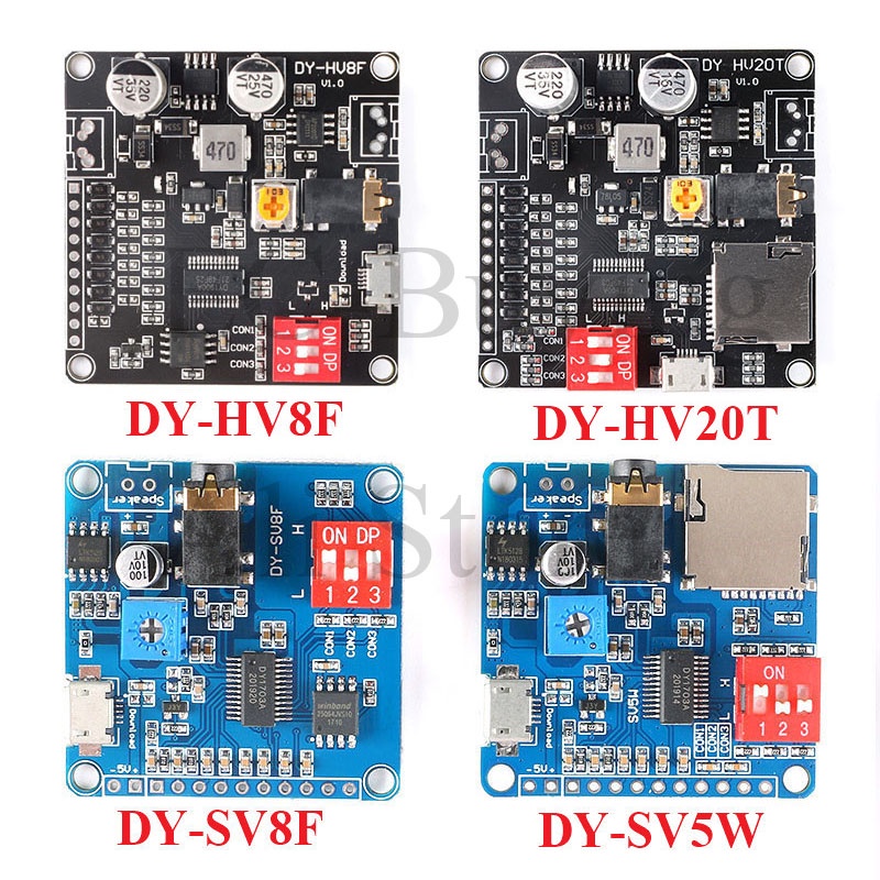 โมดูลเครื่องเล่นเพลง MP3 UART I/O ทริกเกอร์บอร์ดขยายเสียง DY-SV17F DY ...