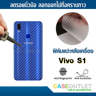 ฟิล์มแปะหลัง Vivo S1 | S1 pro s1pro ลายคาร์บอน เคฟล่า ป้องกันหลังเครื่อง ลอกออกไม่ทิ้งคราบกาว ฟิล์มแปะหลังเครื่องกันรอย