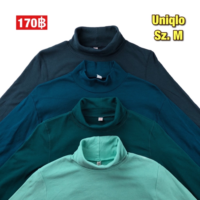 เสื้อคอเต่าแขนยาว-uniqlo-size-m-เสื้อคอเต่าสีพื้น-เสื้อคอเต่า-สเวตเตอร์