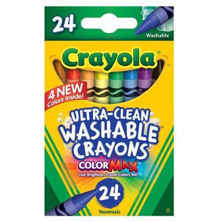 Crayola สีเทียนล้างออกได้ อัลตร้าคลีน 24แท่ง