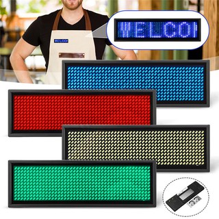 CHSM Mini LED Digital Programmable Rechargeable Scrolling Name Message Tag Sign