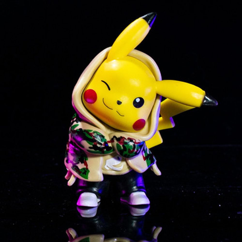 15cm Pokemon Pikachu Action Figure Toys with Box for Kids Camouflage Q  Version Model Figurine Birthday Gift for Kids