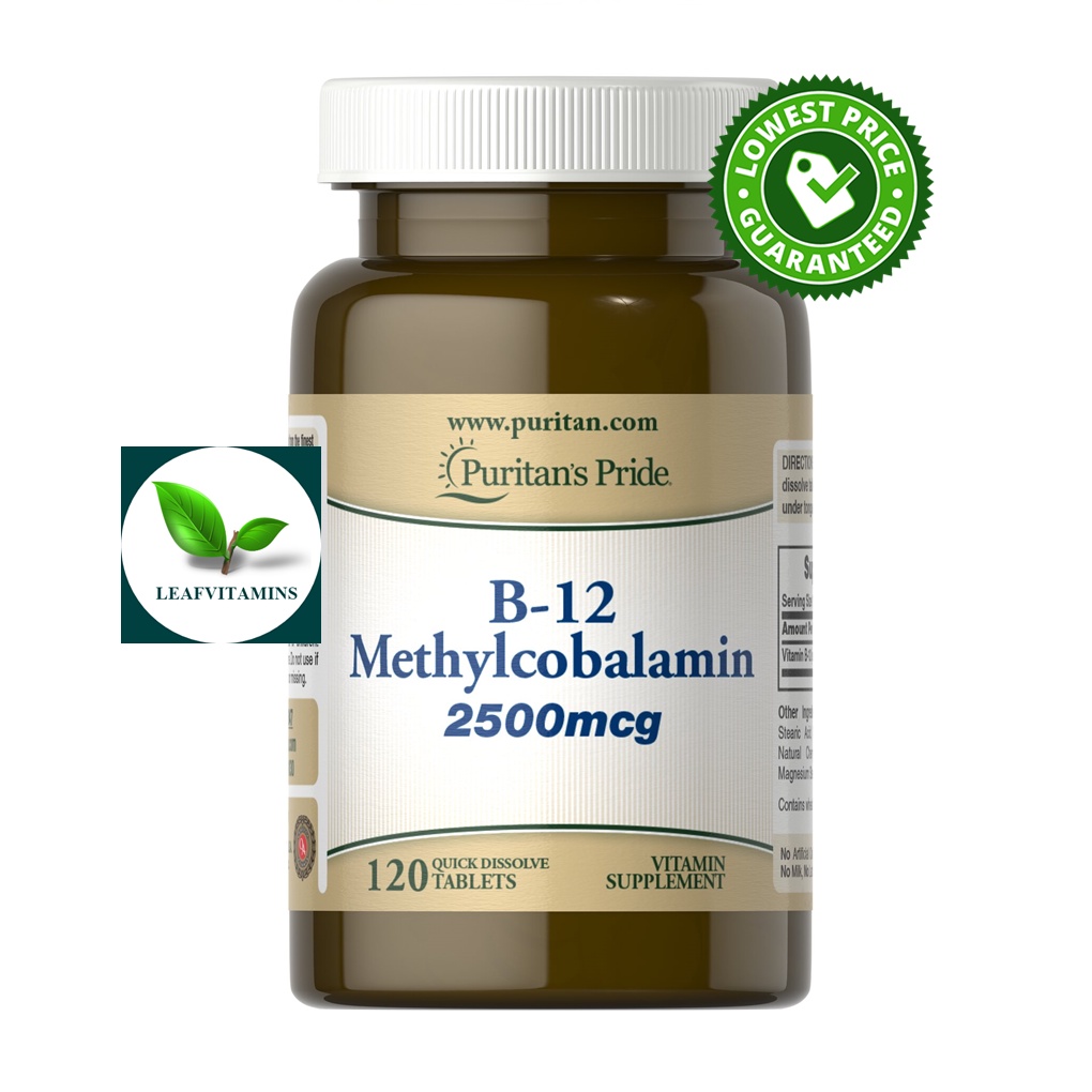 ภาพหน้าปกสินค้าPuritan's Pride B-12 Methylcobalamin 2500 mcg / 120 Quick Dissolve Tablets จากร้าน leafvitamins บน Shopee