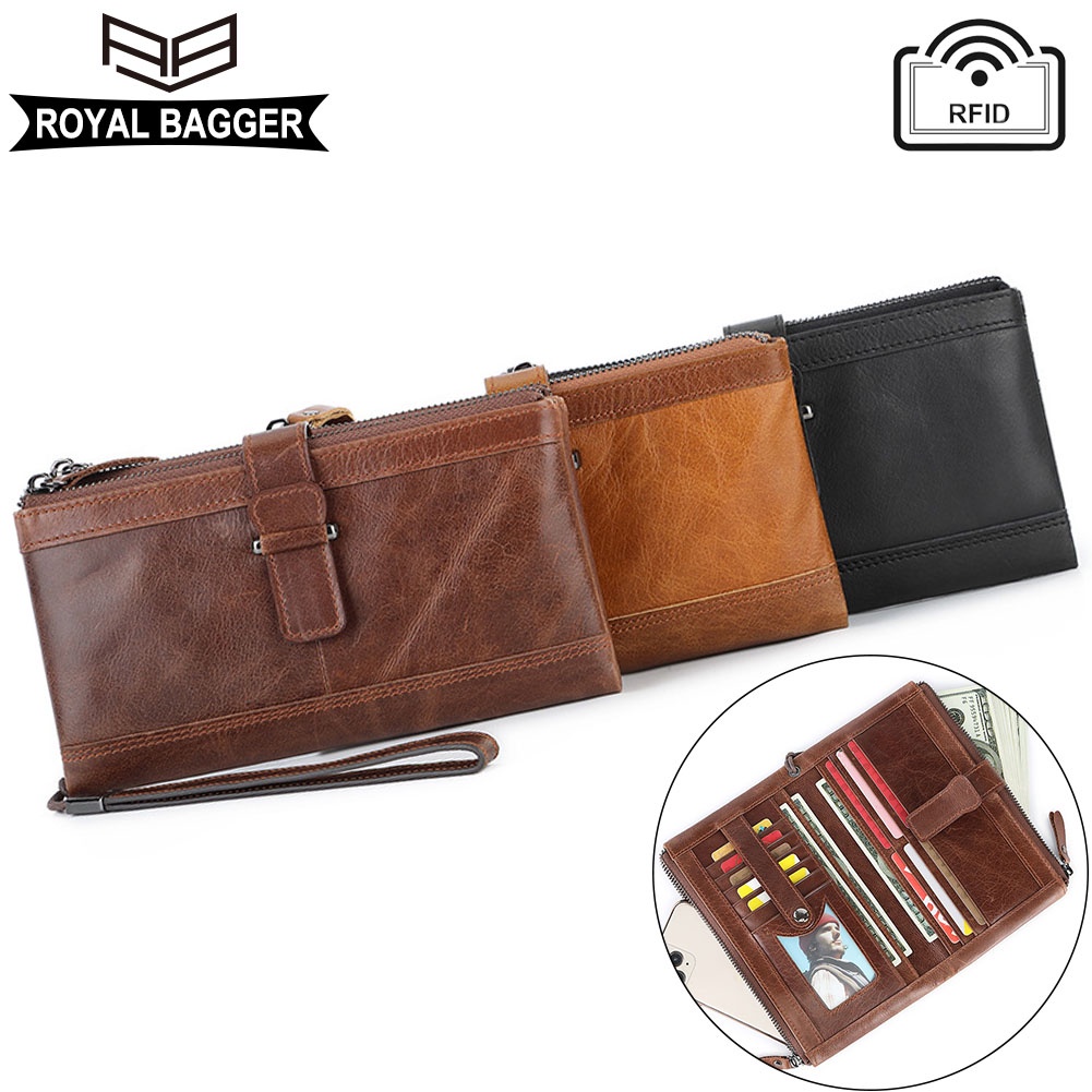 long-wallets-for-men-cowhide-leather-phone-bag