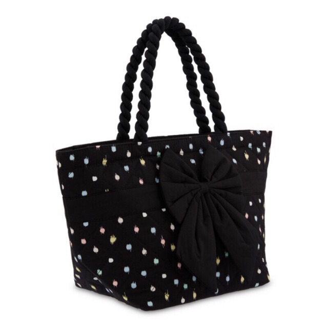 กระเป๋าถือ Naraya Pastel Dot Trapeze with Ribbon Shopee Thailand