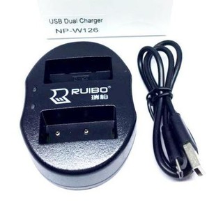 DUAL CHARGER NP-W126 แท่นชาร์จแบตกล้องแบบคู่ ชาร์จทีละ2ก้อน (0236)