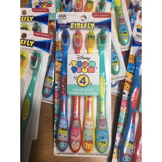 แปรงสีฟันเด็ก😬 4 toothbrushes set Disney tsum tsum 🐰