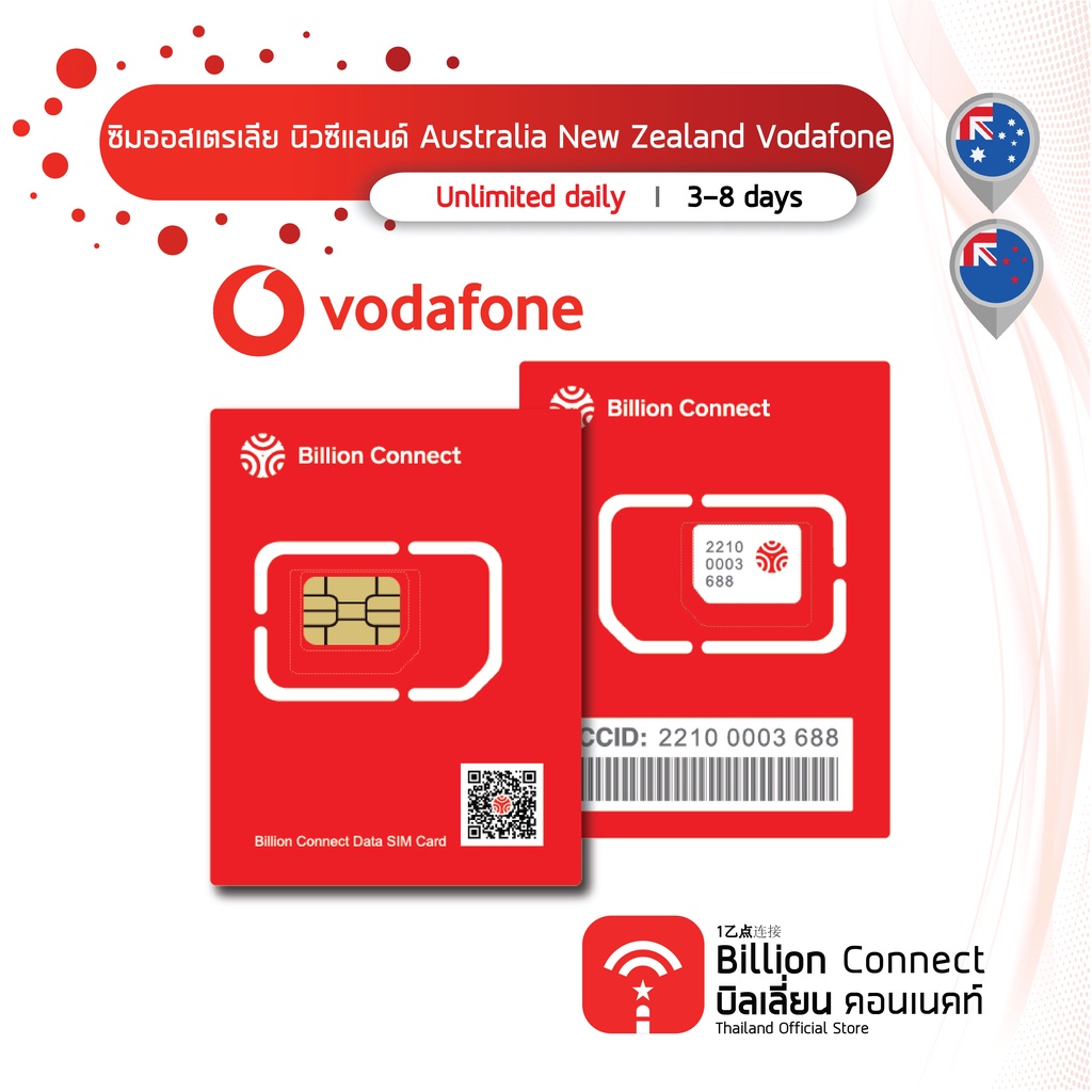 Australia New Zealand Sim Card Unlimited 500MB2GB Daily สัญญาณ Optus