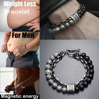 ภาพหน้าปกสินค้าMagnet Bracelet Arthritis Pain Relief Energy Bio Natural Health Care Slimming Men\'s Stainless Steel Beads ที่เกี่ยวข้อง