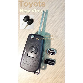 กรอบกุญแจพับ Toyota Vios Yaris Ativ Commuter แบบ 2 ปุ่ม โตโยต้า พร้อมส่งในไทย🔥โค้ด NEWFLIP0000 ลด 80 บาท🔥