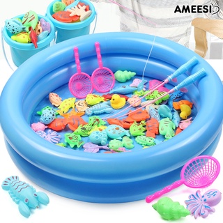 Ameesi ปลาของเล่น นํากลับมาใช้ใหม่ได้ มือ ตา ประสานงาน พลาสติก เด็กชาย และเด็กหญิง เสาแม่เหล็ก ของเล่นตกปลา อุปกรณ์ชายหาด