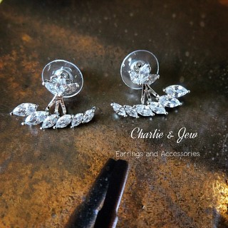 White Swan Ear Jackets Earrings