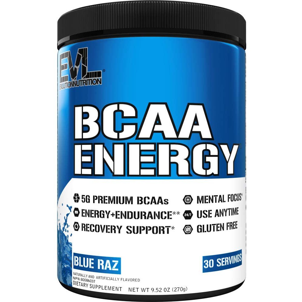 Evlution Nutrition BCAA Energy (Blue Raz) Essential Amino Acids Vitamin