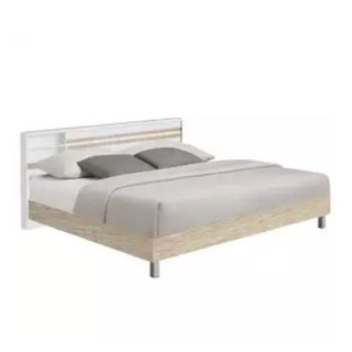 เตียงนอน ขนาด 5 ฟุต ผลิตจากวัสดุ ไม้คุณภาพเกรด A  สีขาว / โซลิด