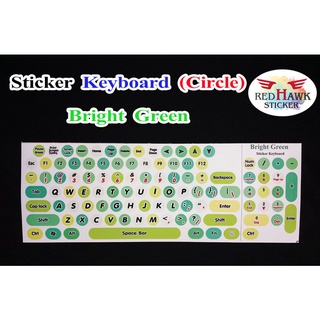 Bright green circle keyboard stickers (English only circle)