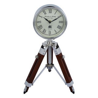 นาฬิกา นาฬิกา HOME LIVING STYLE WOODEN WOTS247/5 5 นิ้ว สีเงิน ของตกแต่งบ้าน เฟอร์นิเจอร์ ของแต่งบ้าน TABLE CLOCK 5