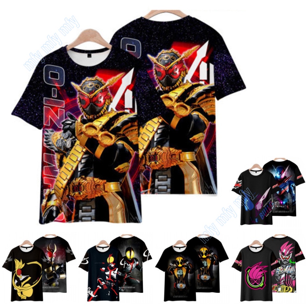 ผู้ชายผู้หญิงวัยรุ่นลำลองหลวมพอดีแขนสั้นเสื้อยืด Kamen Rider (Masked ...