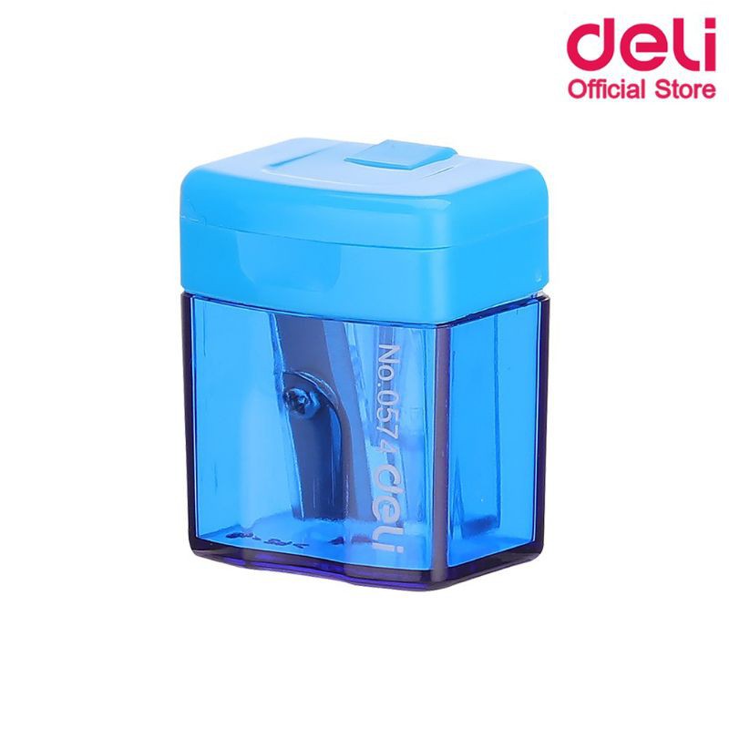 deli-0574-pencil-sharpener-กบเหลาดินสอรูปทรงสีเหลี่ยม-คละสี-1-ชิ้น