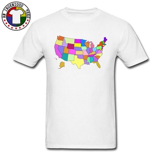 เสื้อยืดโอเวอร์ไซส์เสื้อยืด พิมพ์ลายแผนที่ Usa เรียบง่าย กําหนดเอง จัดส่งส่วนบุคคลS-4XL