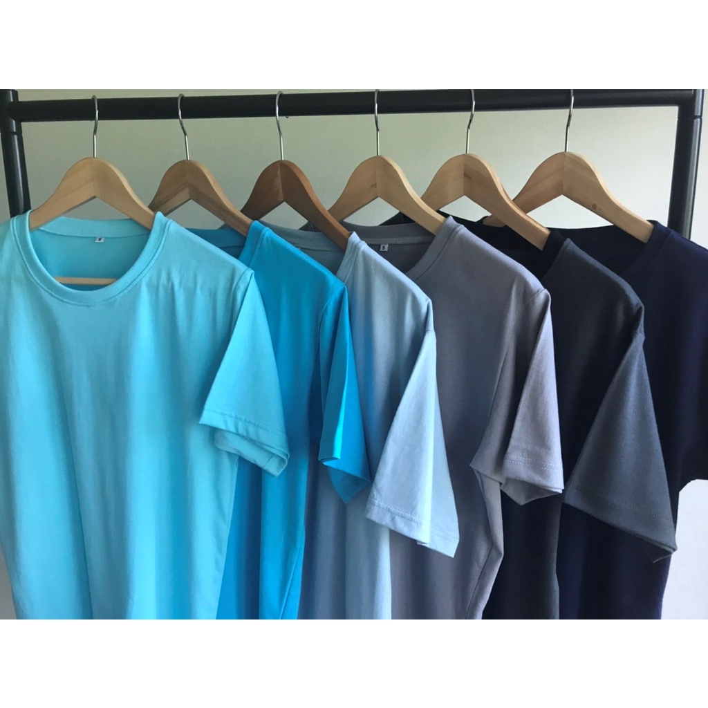 เสื้อยืดคอกลม-ผ้าคอตตอน-cotton-100-สีพื้น-ใส่ได้ทั้งชายและหญิง