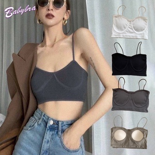 Babybra_shop เสื้อซับใน ครอปบราปรับสายได้ เกาะอก ถอดสายได้ เสื้อเสริมบรา บราท็อป นุ่มใส่สบาย CBB216