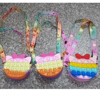 กระเปําป้อบอิท เล็ก Rainbow Color หนู Pioneer Animal Style Unzip Bubble Toy Bag