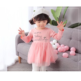 (1-6ปี) มินิเดรสแขนยาว Make Today Amazing