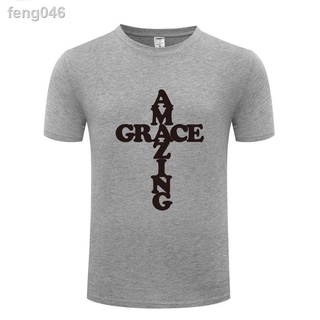 ☄✼เสื้อยืดแขนสั้นผู้ชาย Amazing Grace in cross christian jesus god