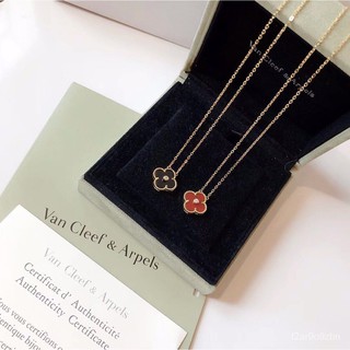 พร้อมส่ง van cleef arpels ของแท้Accessories, accessories.Medium four-leaf clover with diamond necklace,ส่งเป็นของขวัญให้