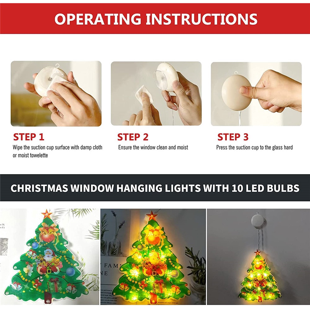 พร้อมจัดส่ง-โคมไฟ-led-แสงสว่าง-ตกแต่งคริสต์มาส-ติดกระจกหน้าต่าง-ตัวดูด-โคมเล็ก-ซานตาคลอส-ต้นคริสต์มาส