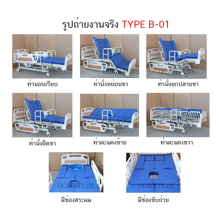 เตียงผู้ป่วยไฟฟ้า-5-ไกร์-5-ฟังค์ชั่น-พร้อมที่นอนลมกันแผลกดทับ-เตียงพยาบาล-เตียงคนป่วย-เตียงคนไข้-แบบราวปีกนก-2-ชิ้น