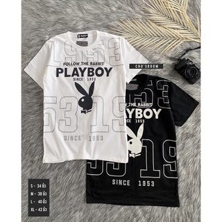 พร้อมส่ง❤️‍🔥เสื้อยืดเพลบอย playboy งานปัก ป้ายห้อย ราคาถูก มีบริการเก็บเงินปลายทาง