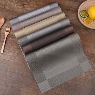 6 pcs Placemats Place Mat Non-slip Washable Table Mats PVC Heat Resistant