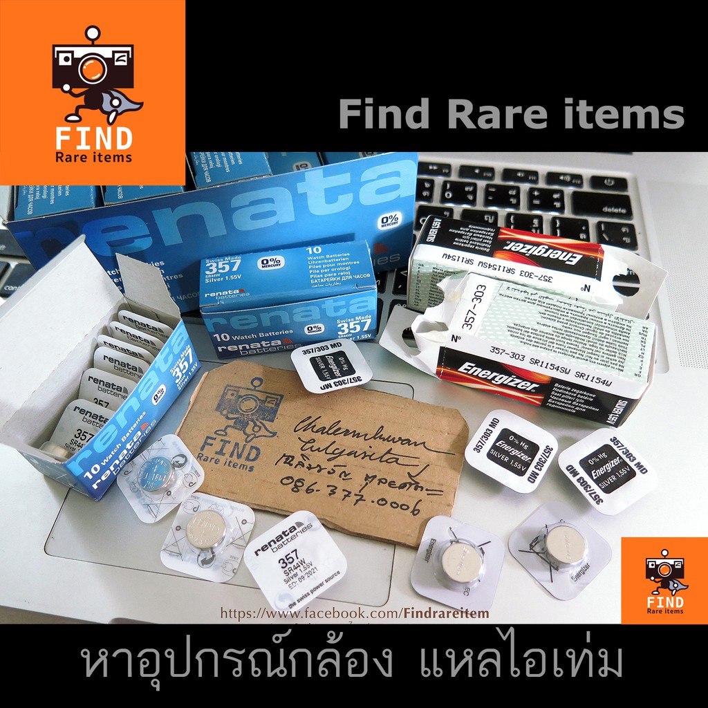 renata-sr44-357-energizer-ถ่านกระดุม-ถ่านนาฬิกา-ถ่านกล้องฟิล์ม-1-55v-silver-oxide-battery-ของแท้