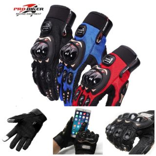 สินค้า [กันลื่น/ทัชสกรีน] ถุงมือขับรถมอเตอร์ไซค์ 3 สี 4 ไซส์ ProBiker