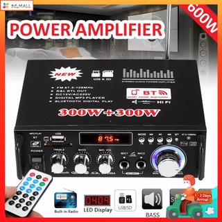 สเตอริโอHIFI amplifier มินิ จอแสดงผล LCD 600W build-in ไร้สายบลูทู ธ วิทยุ FM เครื่องขยายเสียง AMP1 แอมป์จิ๋วบลูทูธ