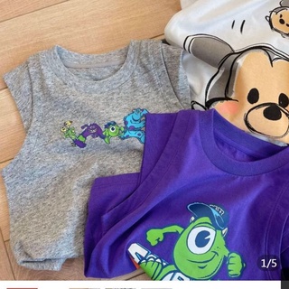 [Babycat] พร้อมส่ง เสื้อยืดแขนกุด ผ้าฝ้ายแท้ พิมพ์ลายการ์ตูน I-Shaped ระบายอากาศ สไตล์ญี่ปุ่น เกาหลี ฤดูร้อน สําหรับเด็กผู้ชาย
