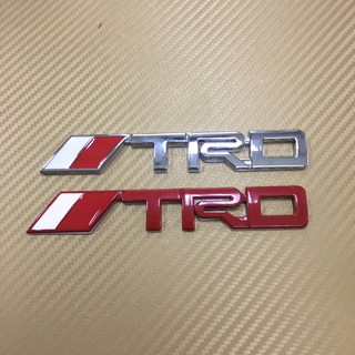 โลโก้ * TRD ติดรถ Toyota งานโลหะ ขนาด* 2.3 x 14.5 cm ราคาต่อชิ้น