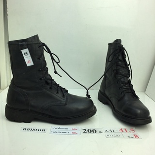 รองเท้าคอมแบท Combat shoes หนังสีดำ สภาพดี ทรงสวย มือสอง คัดเกรด ของนอก เกาหลี