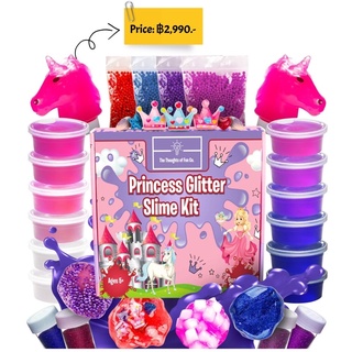 Slime Kit for Girls - Princess Unicorn Style Glow-in-The-Dark Slime Mixing Fun, Ages 10-12+12 Colors